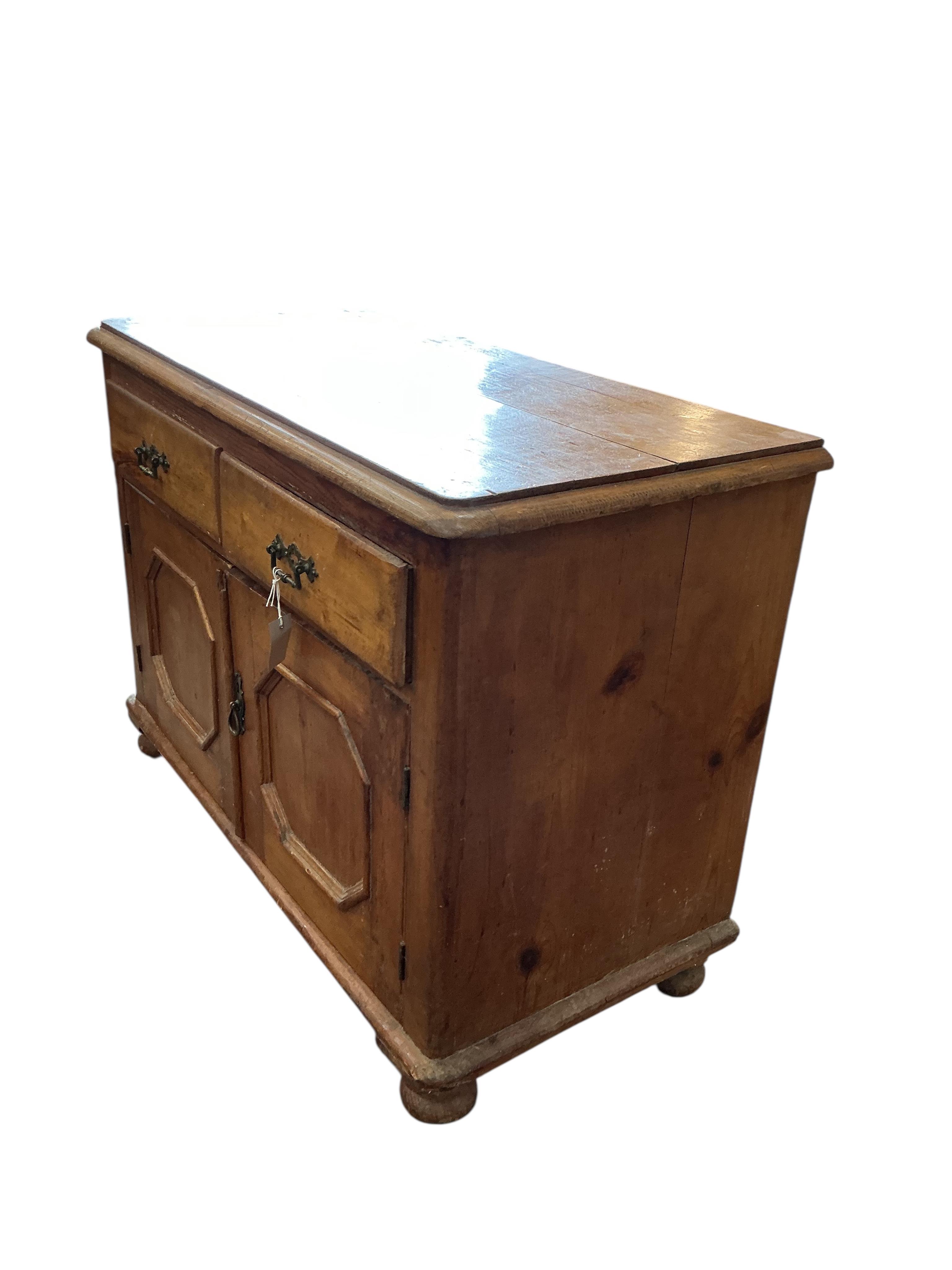 A small Victorian pine low dresser, width 106cm, depth 52cm, height 80cm
